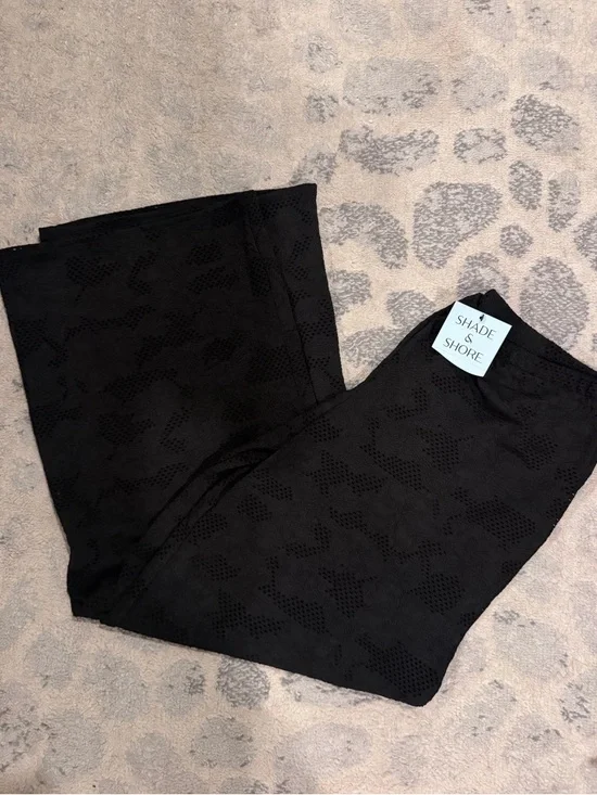 NWT Shade & Shore Black Crochet Wide-Leg Pants - Picture 5 of 5